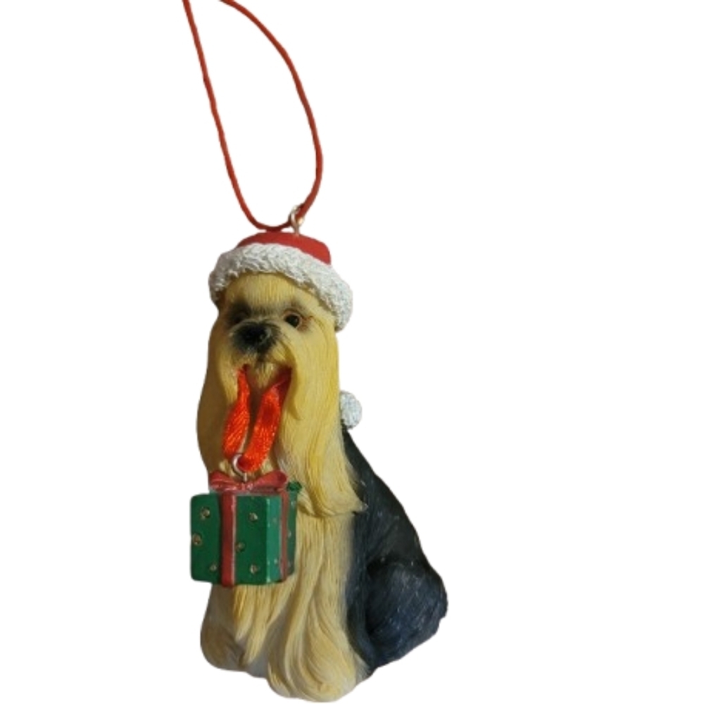 Vintage Midwest Cannon Falls Dog with Present Christmas Ornament vintage 90's